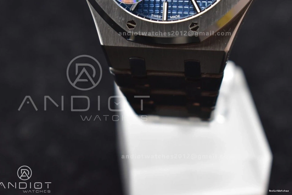 Textured SS 445 Dial Super Best 15500 1:1 Royal Edition 41mm on APSF Clone Lightweight A4302 Bracelet Blue SS Oak 0112